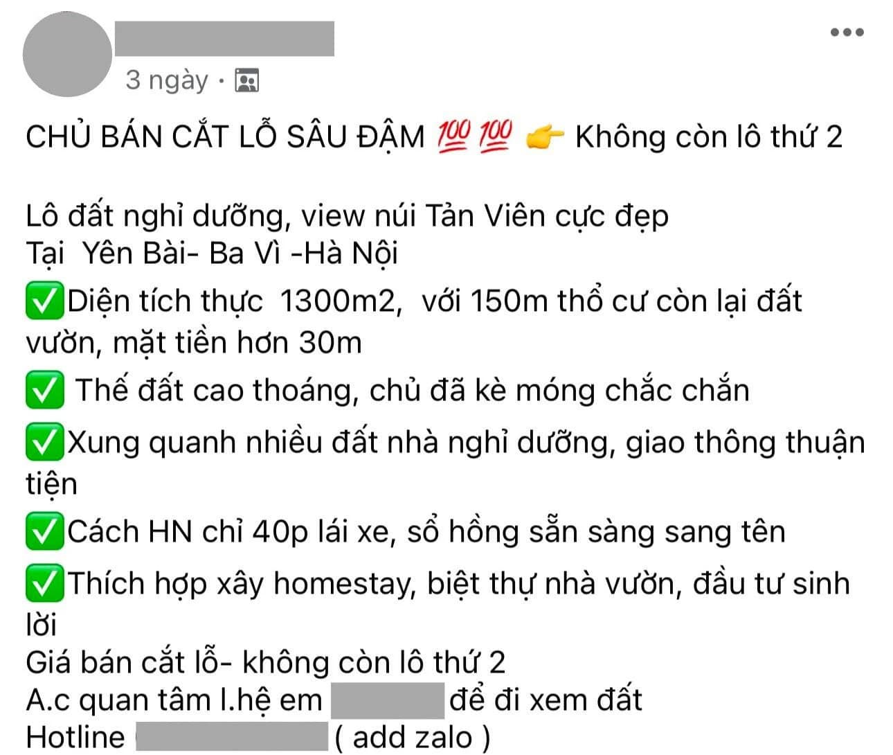 Bán cắt lỗ đất vườn Hà Nội