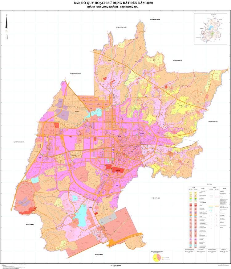 Bản đồ quy hoạch sử dụng đất huyện Long Khánh đến năm 2030