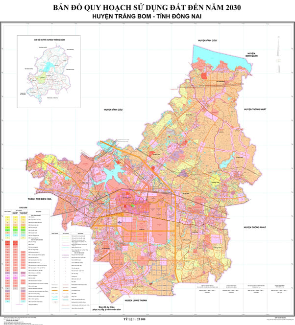 Bản đồ quy hoạch sử dụng đất huyện Trảng Bom đến năm 2030