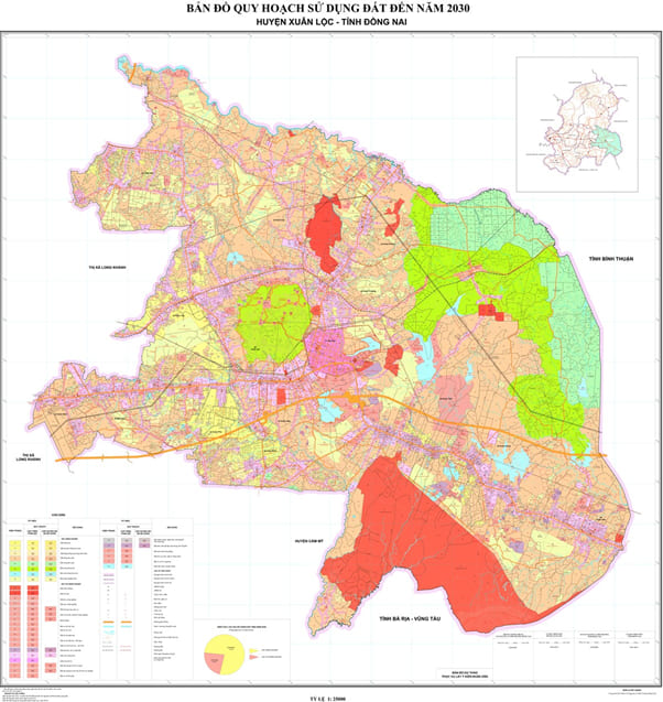Bản đồ quy hoạch sử dụng đất huyện Xuân Lộc đến năm 2030