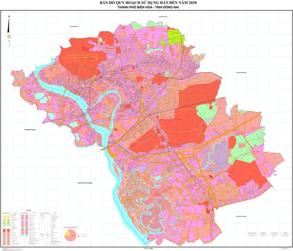 Bản đồ quy hoạch sử dụng đất Thành phố Biên Hòa đến năm 2030